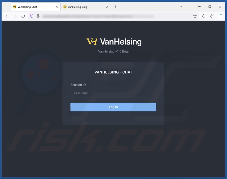 VanHelsing ransomware Site de chat