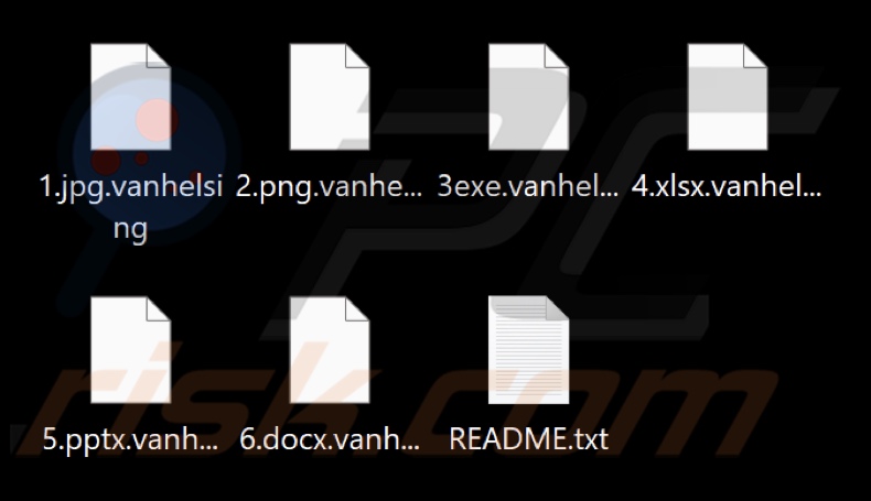 Fichiers cryptés par le ransomware VanHelsing (extension .vanhelsing)