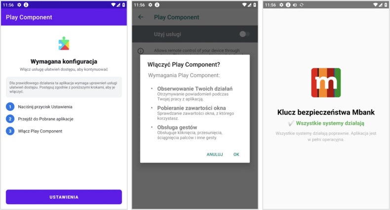 Étapes du service d'accessibilité du cheval de Troie FvncBot
