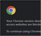 Your Chrome Version Does Not Include The Latest Update POP-UP Arnaque