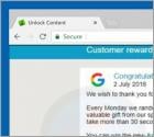 Arnaque Google Customer Reward Program POP-UP