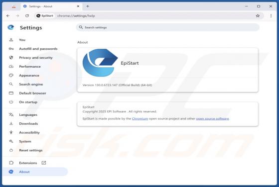 EpiStart (EpiBrowser) Application non sollicitée