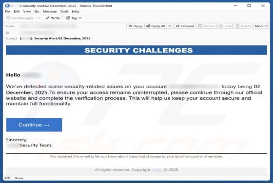 E-mail frauduleux Security Challenges