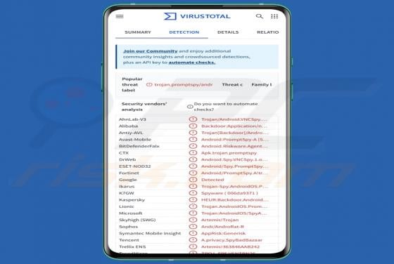 Le malware PromptSpy (Android)