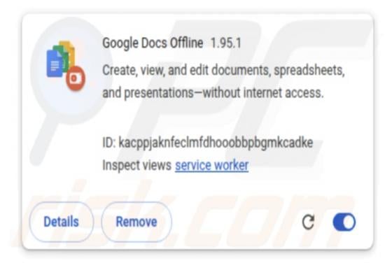 Fausse extension Google Docs Offline