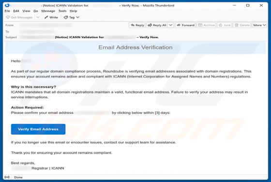 Roundcube Domain Registration Email Verification arnaque