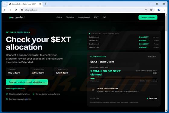 Extended ($EXT) Allocation arnaque