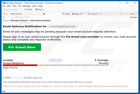 Email Delivery Notification arnaque