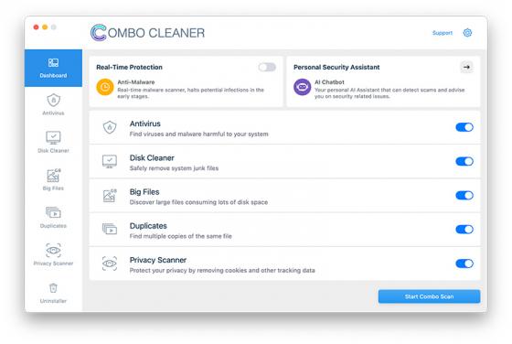 Combo Cleaner: Antivirus et Optimiseur de Système (pour Ordinateurs Mac)